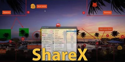 Illustrative ShareX-related imagery